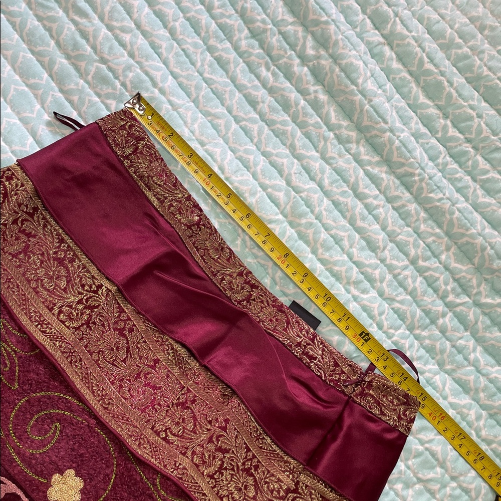 brocade, embroidered and satin and sheer tiered skirt - Picture 7 of 9